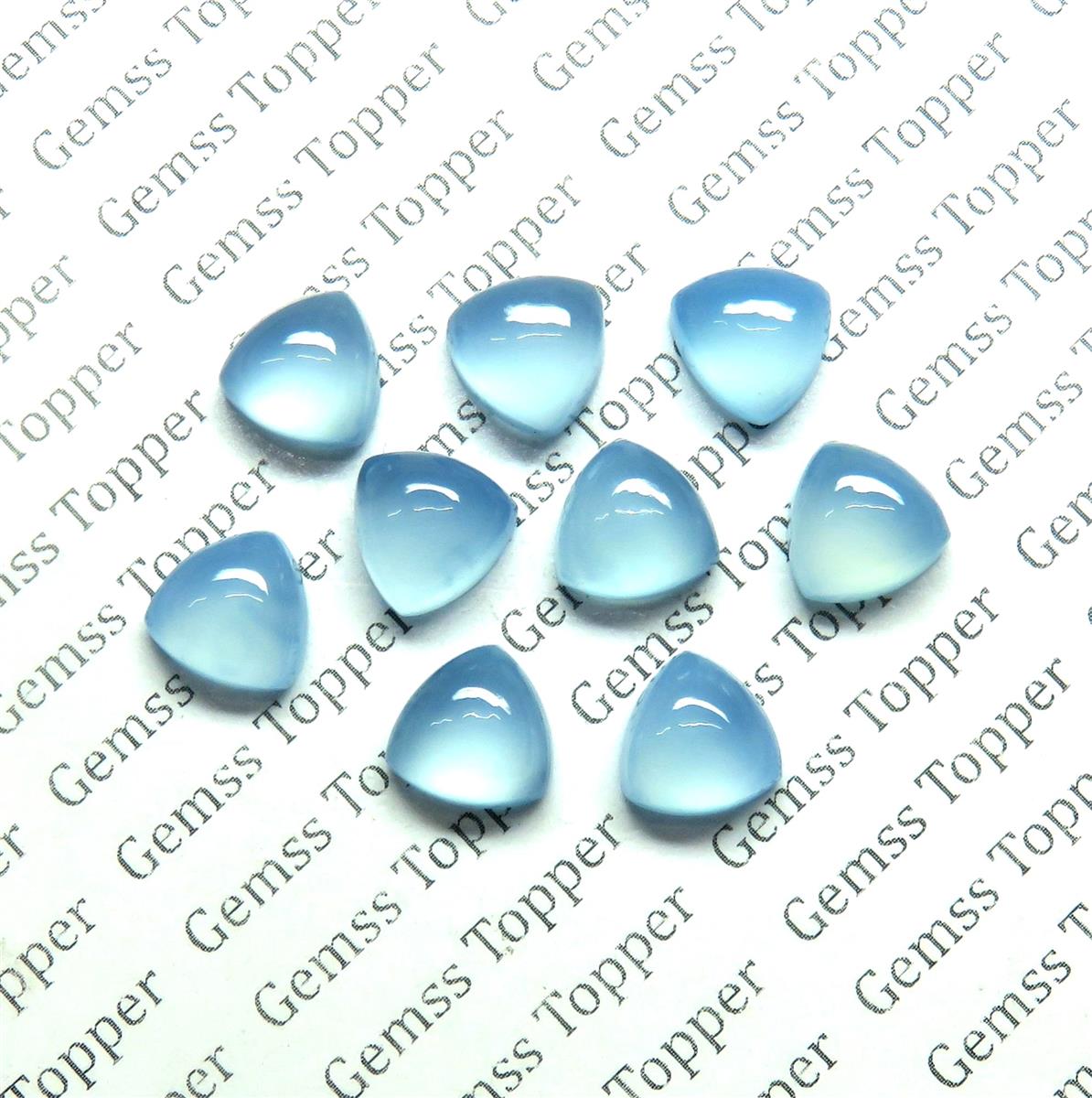 Turkish Blue Chalcedony 10x10 mm Trillion Cabochon